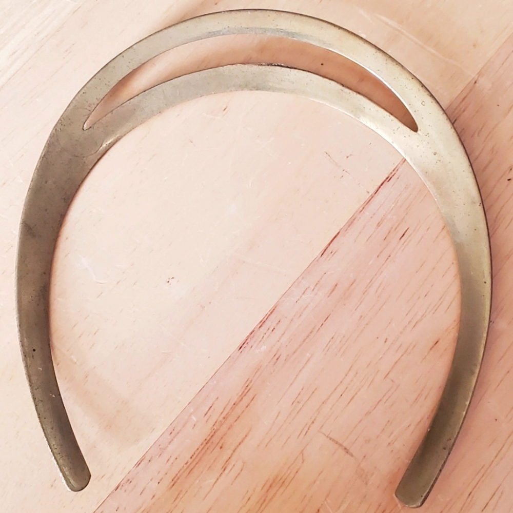 Vintage Solid Brass Double Layer Choker Necklace. - image 4